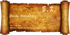 Bede Katalin névjegykártya